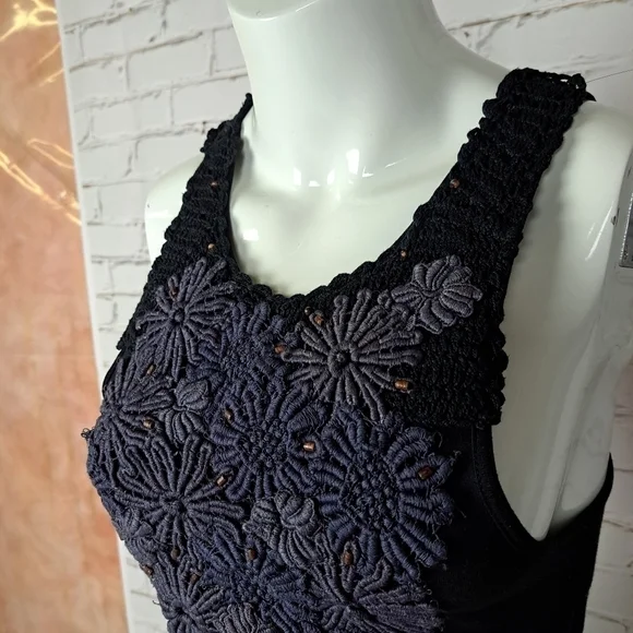 FREE People Crochet Embroidered‎ Wool Blend Mini Dress - Picture 6 of 13